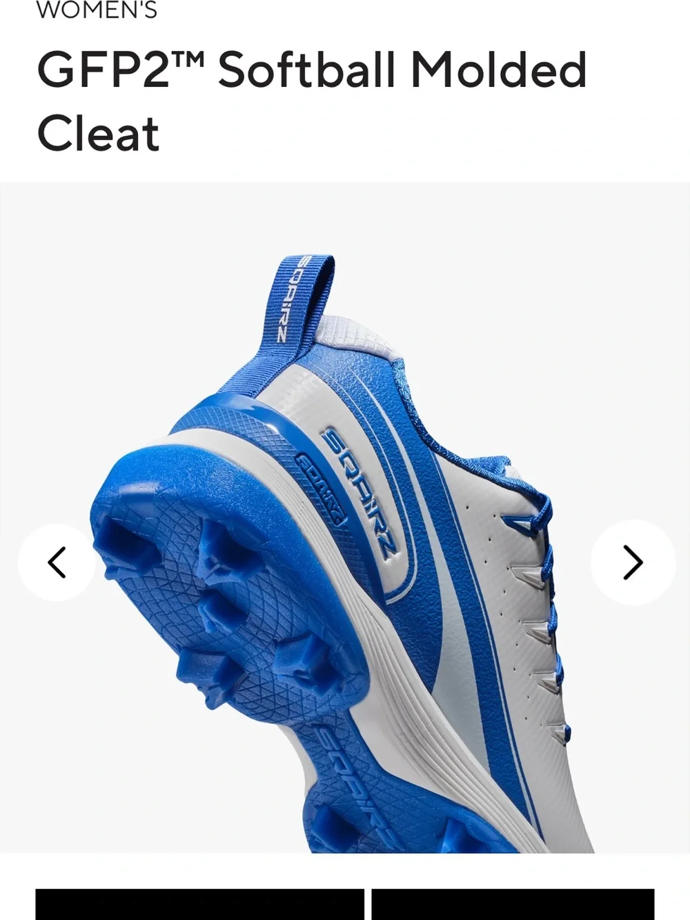 SQAIRZ Women's Softball Molded Cleat - Blue/White 8